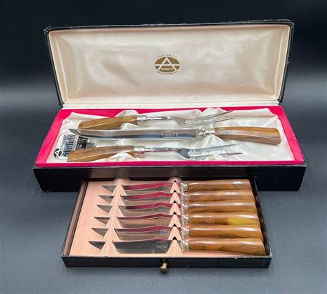 vintage gucci steak knives and carving set